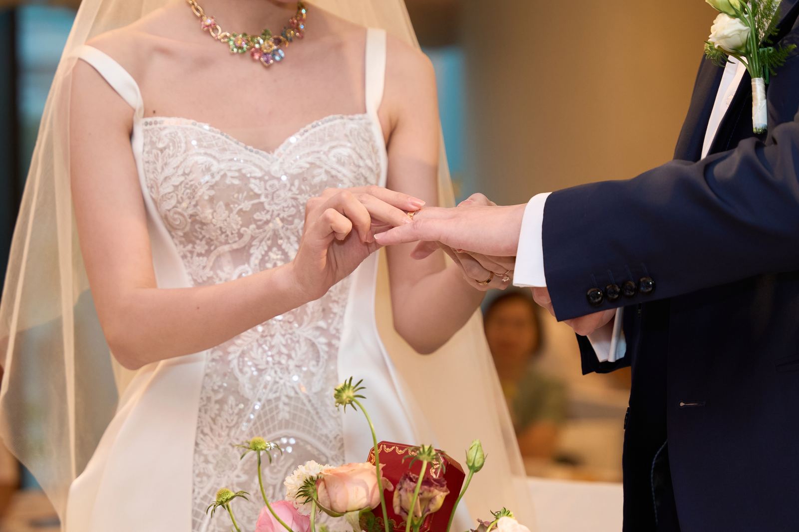 Edward and Na at their wedding