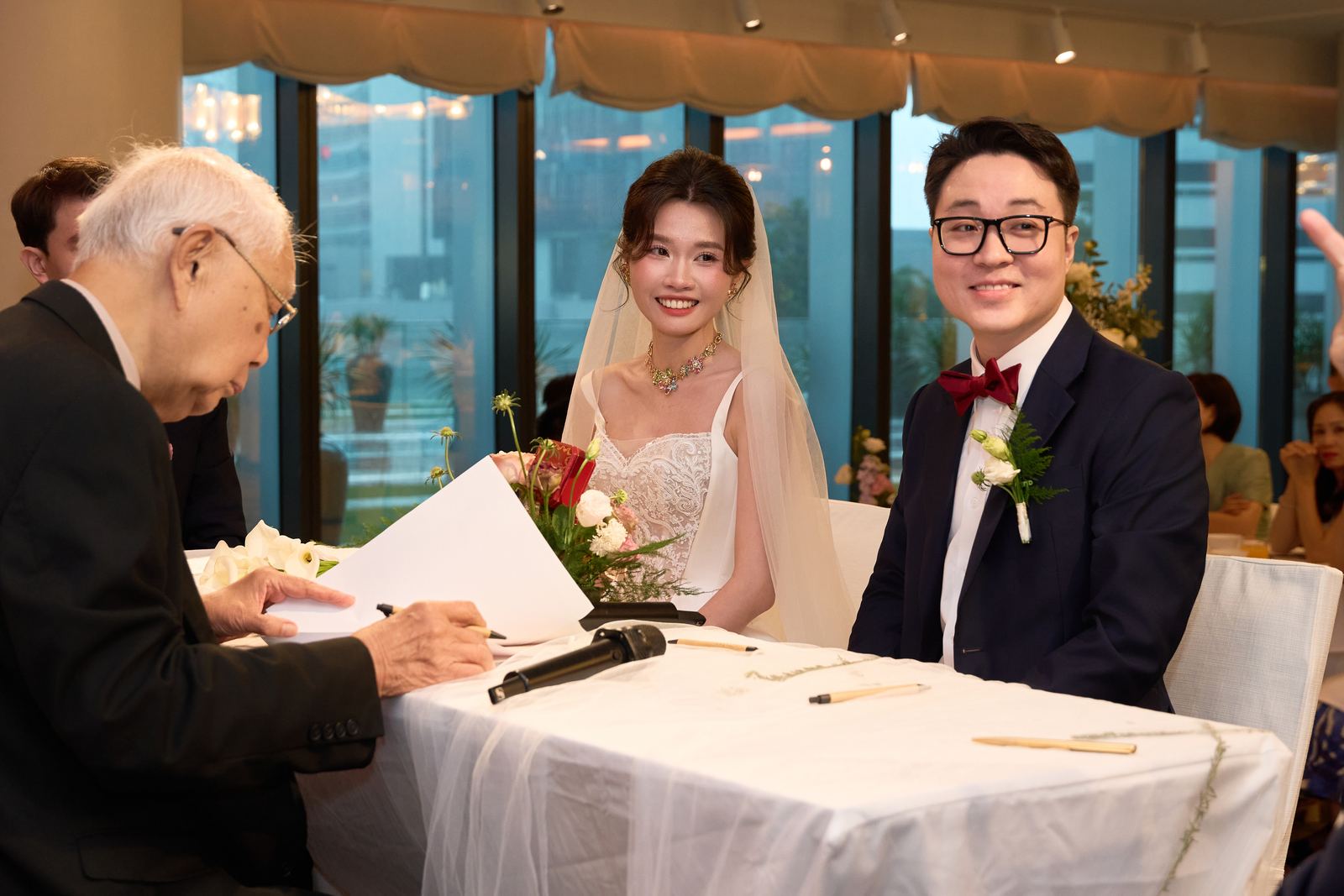Edward and Na at their wedding